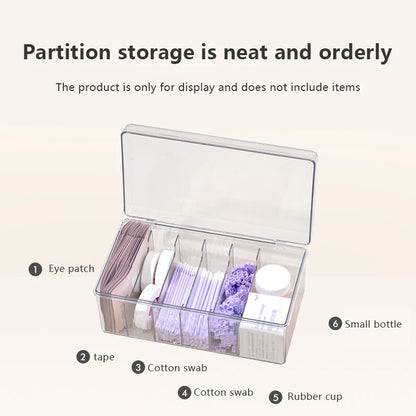 Eyelash Extension Tool Storage Box with Cover Lash Accessories Lashes Glue Tweezer Holder Organizer Acrylic Transparent Box