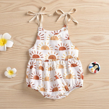 Infant Newborn Baby Girl Floral Romper Kids Spaghetti Strap One Piece Jumpsuit Shorts Toddler Summer Overall Clothes