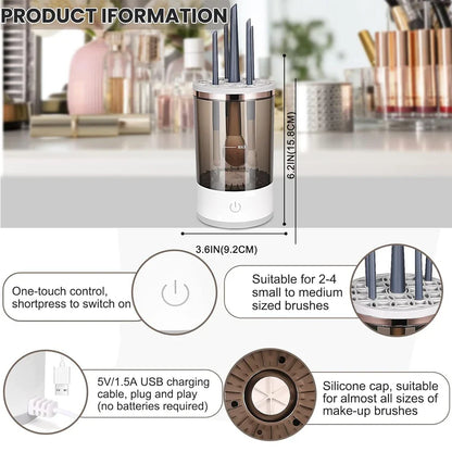 Quick-Dry Electric Makeup Brush Cleaner for Effortless Beauty Routine