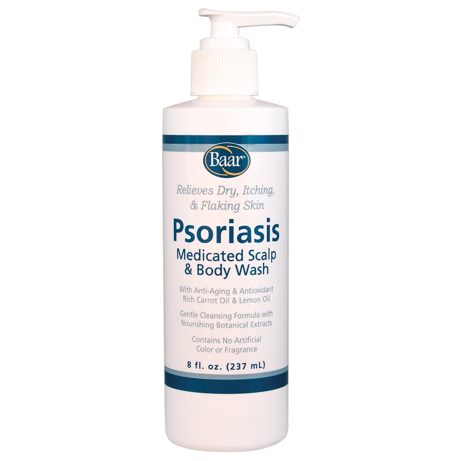 Psoriasis Therapeutic Scalp & Body Wash, Soothing Healing Formula with 2% Salicylic Acid and Antioxidant-Packed Botanicals like Carrot and Lemon Oil to Relieve Itchy, Dry Skin, 8 Fl Oz