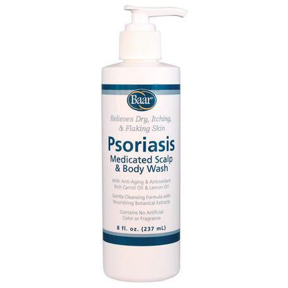 Psoriasis Therapeutic Scalp & Body Wash, Soothing Healing Formula with 2% Salicylic Acid and Antioxidant-Packed Botanicals like Carrot and Lemon Oil to Relieve Itchy, Dry Skin, 8 Fl Oz