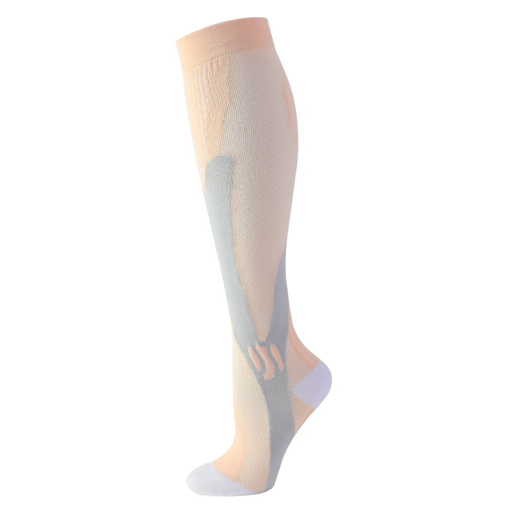 Compression Stockings -Promotes Blood Circulation - Anti-Fatigue Comfortable Solid Color Socks