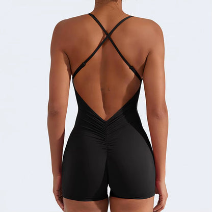 Sleeveless Sports Jumpsuit Woman Fitness Overalls Short Workout Rompers Women Gym Bodysuits Female Push up Yoga One-Piece Suit