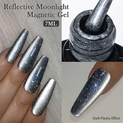 Mtssii 7ml Glitter Reflective Rubber Base Gel Polish - Laser Sparkling Semi-Permanent Soak Off UV Nail Varnish for Stunning Nail Art