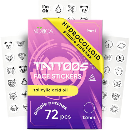 Pimple Patches for Face with Tea Tree Oil 216 Pcs. Hydrocolloid Acne Pimple Patches. Blemish Patches, Acne Dots, Pimple Stickers, Acne Patch and Pimple Patch