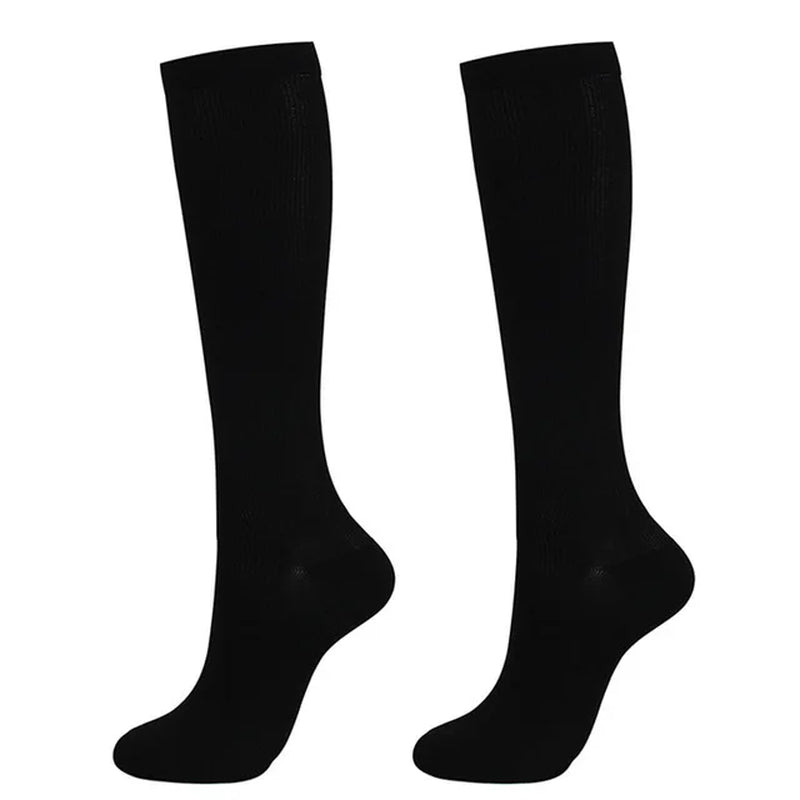 Compression Stockings -Promotes Blood Circulation - Anti-Fatigue Comfortable Solid Color Socks