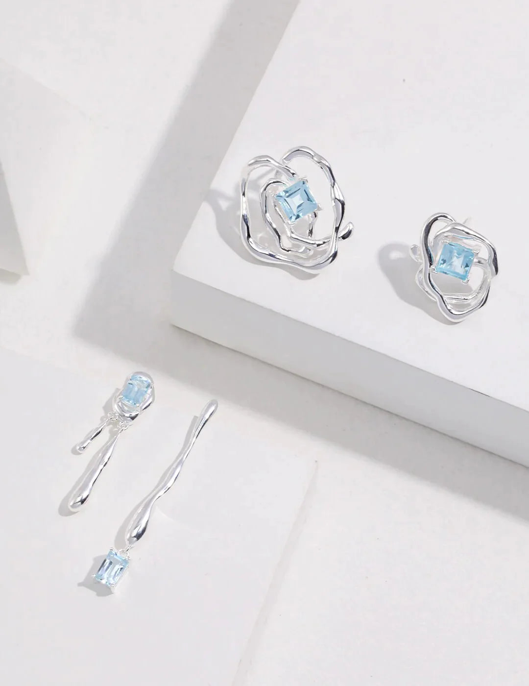 Blue Topaz Drop Earrings