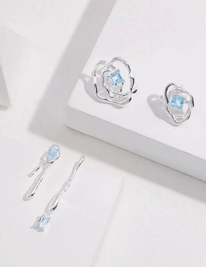 Blue Topaz Drop Earrings