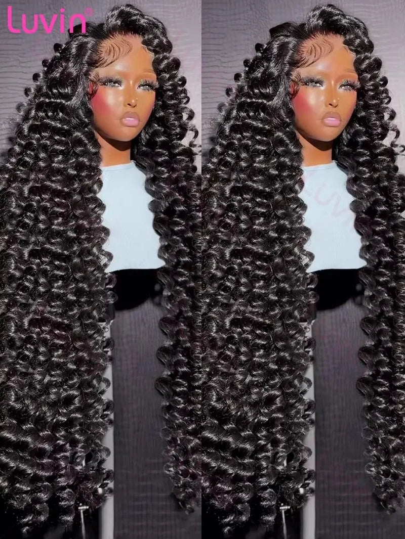 30 40Inch Loose Waves Wig Human Hair Brazilian Loose Deep Wig 13X6 Hd Lace Frontal Wig Curly Lace Front Human Hair Wig for Women