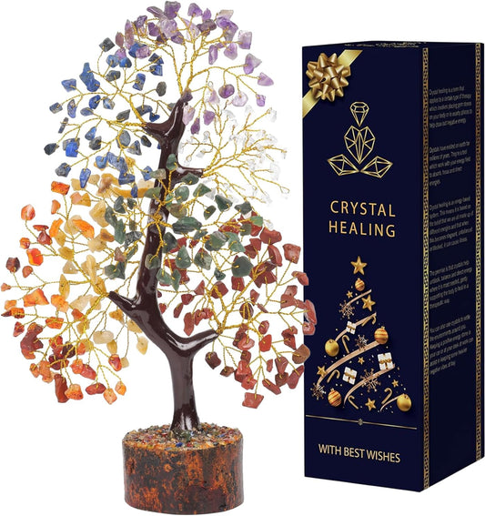 Enchanting 7 Chakra Tree of Life with Healing Crystals - Perfect for Home Decor & Thoughtful Gifts!