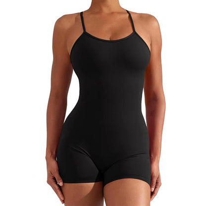 Sleeveless Sports Jumpsuit Woman Fitness Overalls Short Workout Rompers Women Gym Bodysuits Female Push up Yoga One-Piece Suit