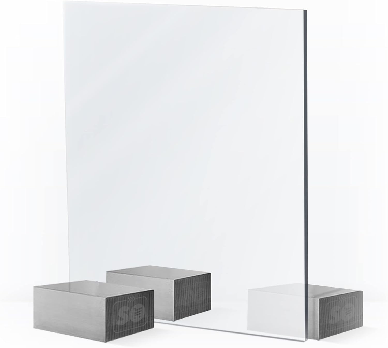 Unbreakable Two Way Acrylic Mirror Sheet - 12x12 Inches Smart See-Through Mirror Made in USA