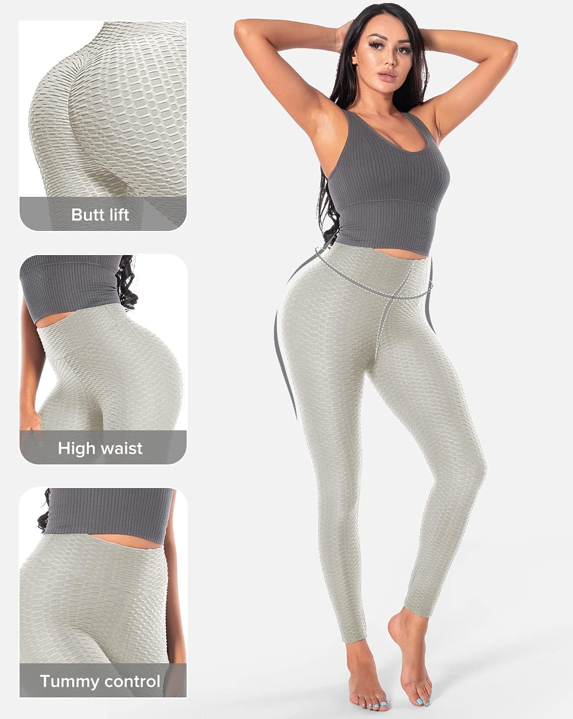 Tiktok Trending Leggings Peach Lift, Liftlyup Butt Enhancing High Waist Booty Lifting Yoga Pants for Womens, Workout Running Walk Dog Tight Pants - Grey XL