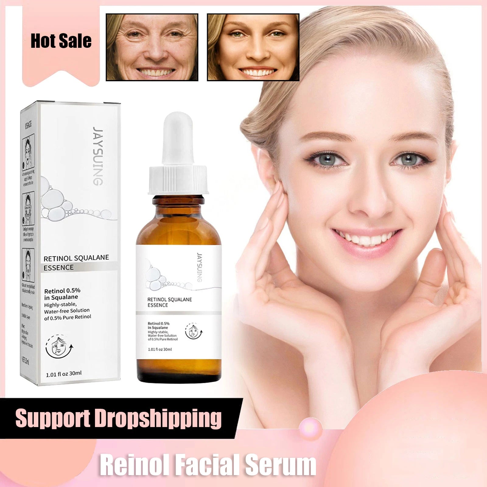 Retinol Ordinary Serum anti Aging Remove Wrinkle Serum Lifting Brighten Skin Fade Eye Fine Lines Moisturize Firm Facial Essence