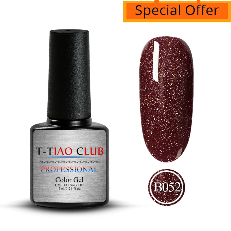 Mtssii 7ml Glitter Reflective Rubber Base Gel Polish - Laser Sparkling Semi-Permanent Soak Off UV Nail Varnish for Stunning Nail Art