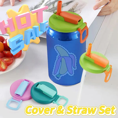 2025 Multifunctional Soda Straw Cover Leak-Proof Portable Beverage Sealing Cover & Straw Set High-Quality Recyclable Beveragelid