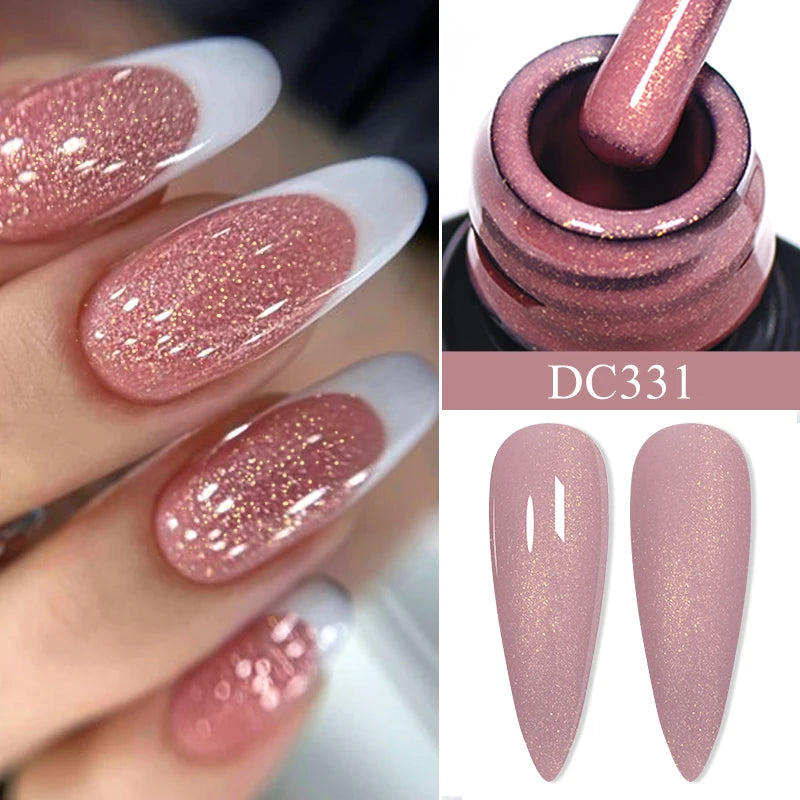 Mtssii 7ml Glitter Reflective Rubber Base Gel Polish - Laser Sparkling Semi-Permanent Soak Off UV Nail Varnish for Stunning Nail Art