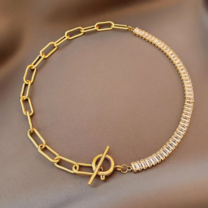 Luxury Titanium Steel Square Necklace Feeling Roman Digital Good Luck Leter Pendant Neck Chain Sexy Girl Jewelry