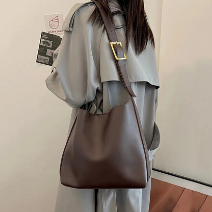 Chic Minimalist PU Leather Crossbody Bag for Women - Versatile All-Match Shoulder Handbag for Work
