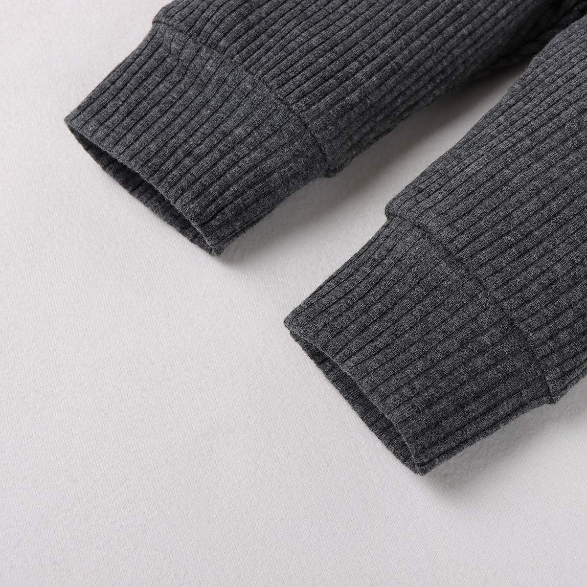 Cozy & Stylish Winter Newborn Unisex Outfit Set - Ribbed Long Sleeve Top & Pants 2PCS