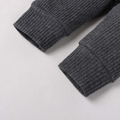 Cozy & Stylish Winter Newborn Unisex Outfit Set - Ribbed Long Sleeve Top & Pants 2PCS