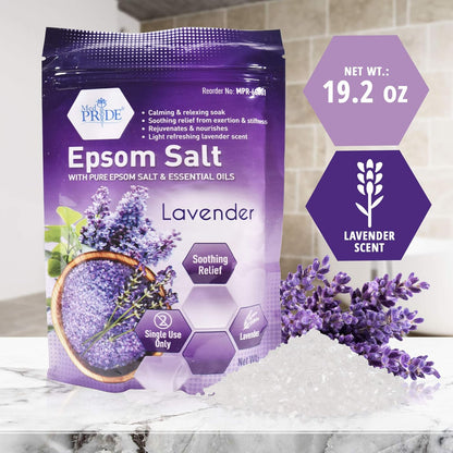 Ultimate Menthol Bath Salts with Epsom Salt for Pain Relief, Muscle Recovery & Relaxation - Lavender Scented (19.2 Ounce)