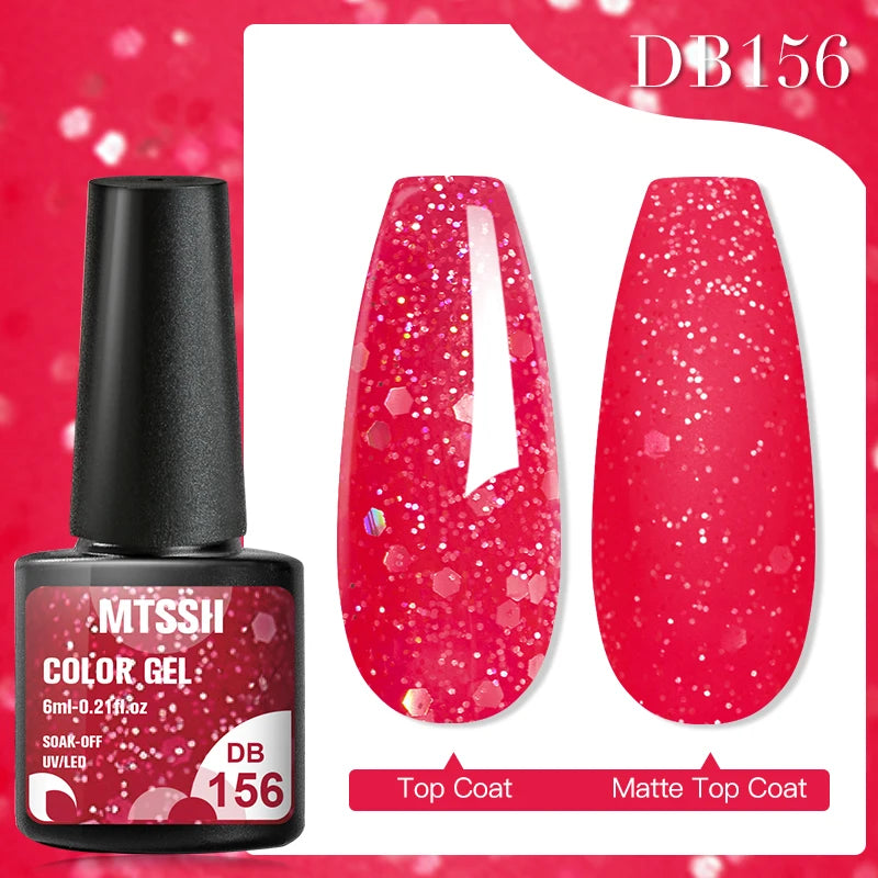 Mtssii 7ml Glitter Reflective Rubber Base Gel Polish - Laser Sparkling Semi-Permanent Soak Off UV Nail Varnish for Stunning Nail Art