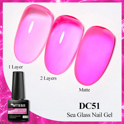 Mtssii 7ml Glitter Reflective Rubber Base Gel Polish - Laser Sparkling Semi-Permanent Soak Off UV Nail Varnish for Stunning Nail Art