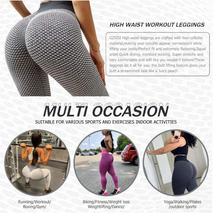 2Pcs Tiktok Butt Leggings, High Waist Yoga Pants for Women Tummy Control Workout Sport Tights(Black+Grey, XL)