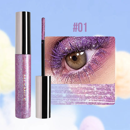 Shiny Pearlescent Colorful Mascara Waterproof Sweat Proof Quick Dry Lasting Matte Blue Mascara Glitter Gold Eyelashes