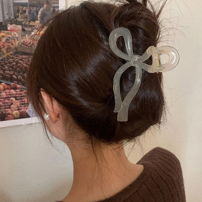 Hair Bow Accessories for Women: for Thick Hair  (4 Pack: White, Khaki, Gray, and Black)