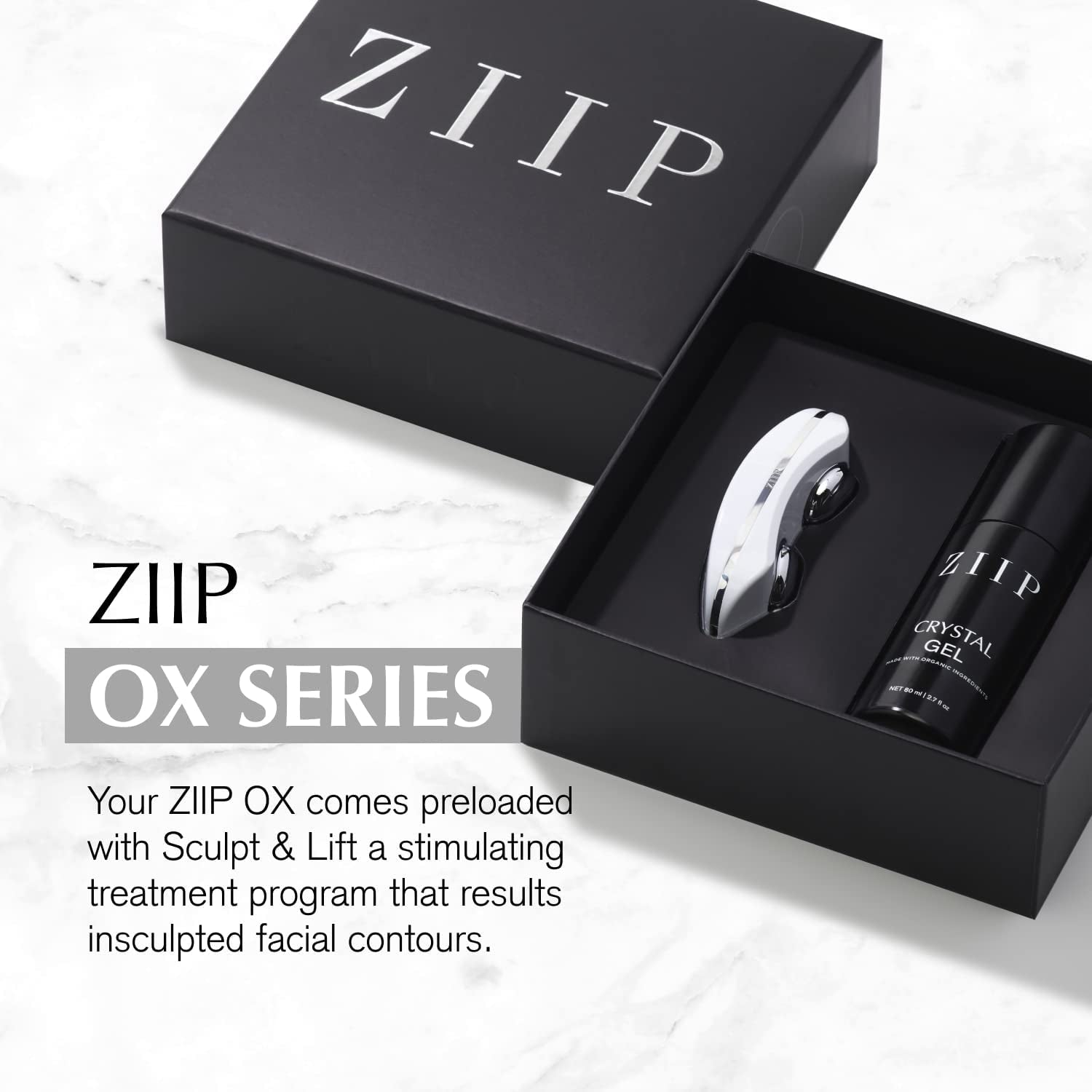 Unlock Radiant Skin: OX Microcurrent Facial Device with Organic Crystal Gel for Home Sculpting, Lifting & Contouring!