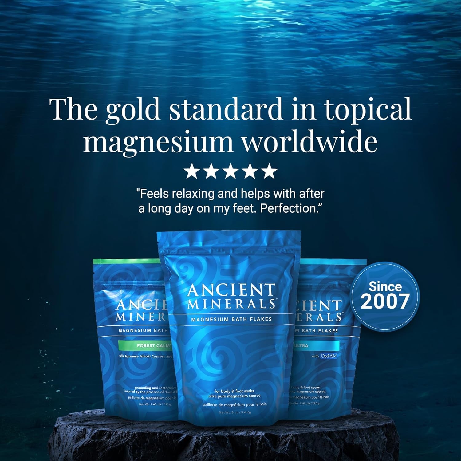 Magnesium Bath Flakes - Ultimate Relaxation & Superior Results in Resealable 1.65 Lbs. Bag