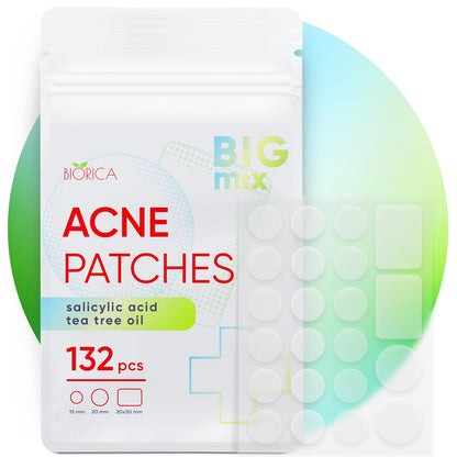 Pimple Patches for Face with Tea Tree Oil 216 Pcs. Hydrocolloid Acne Pimple Patches. Blemish Patches, Acne Dots, Pimple Stickers, Acne Patch and Pimple Patch