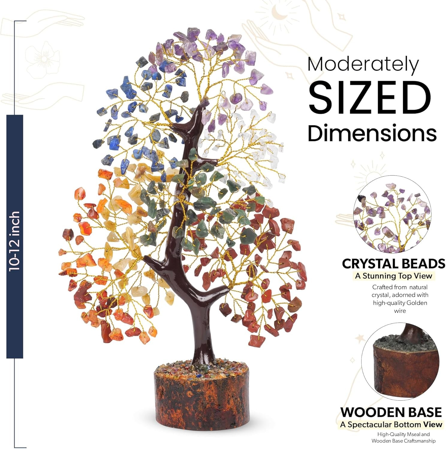 Enchanting 7 Chakra Tree of Life with Healing Crystals - Perfect for Home Decor & Thoughtful Gifts!