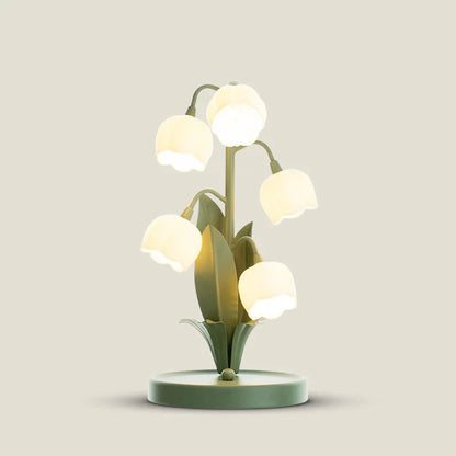 Charming Vintage Floral Table Lamp - 5 Lily Designs in 3 Color Patterns with G4 LED Bulbs for Cozy Bedrooms and Living Rooms