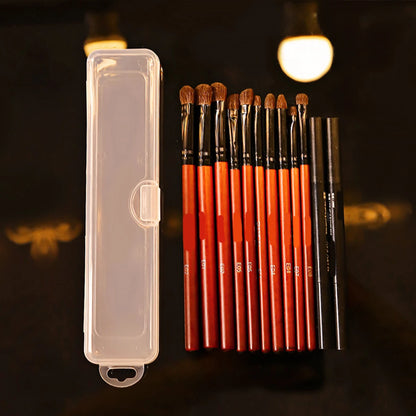 1Pc Transparent Flip-Top Portable Storage Box, Makeup Brush Box, Eyebrow Pencil Toothbrush Organizer, Cosmetic Brush Storage Con