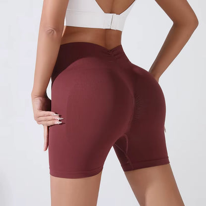Peach Hip Lifting Sports Shorts Women High Waist and Waist Tightening Slimming Running Hip Speed Drying Three Point Tight Pants
