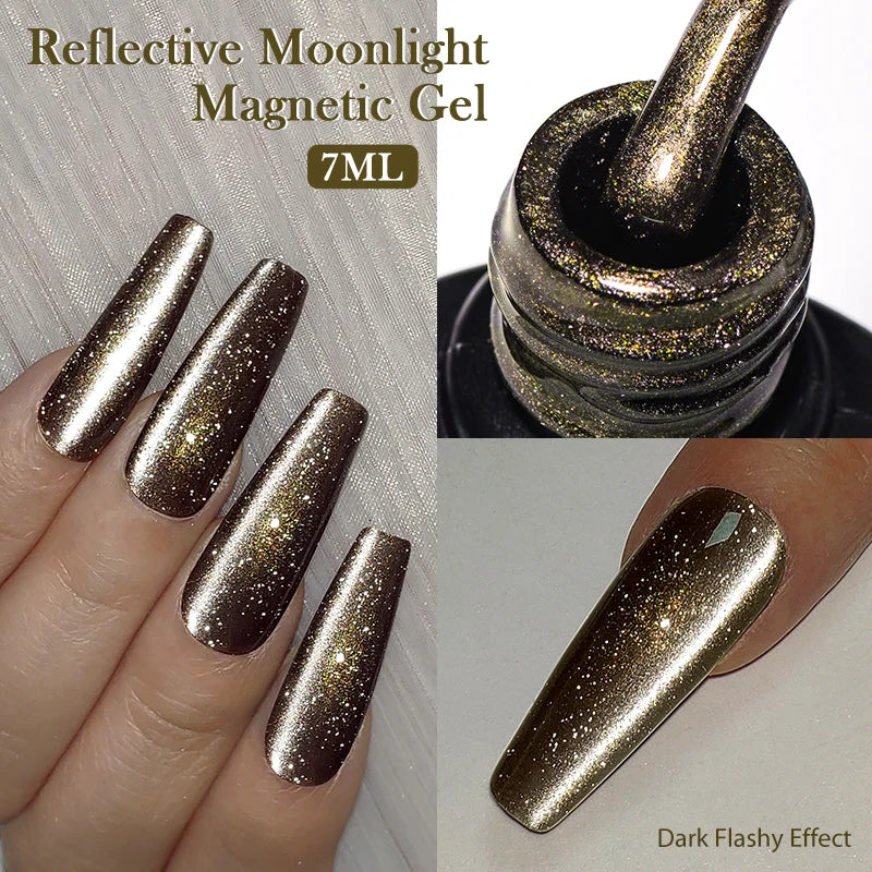 Mtssii 7ml Glitter Reflective Rubber Base Gel Polish - Laser Sparkling Semi-Permanent Soak Off UV Nail Varnish for Stunning Nail Art