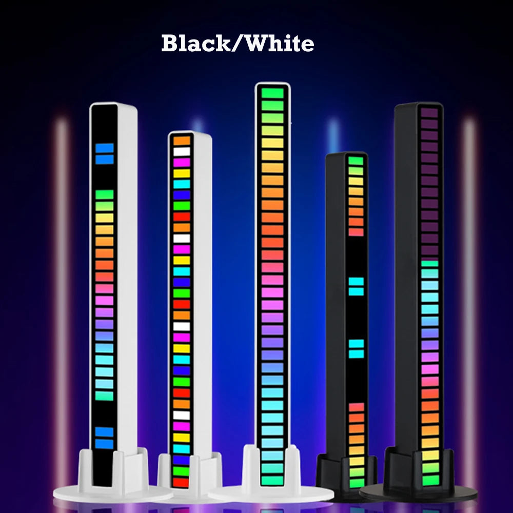 RGB Music Rhythm LED Light Bar - Rechargeable APP-Controlled, Sound-Activated Night Light for Cars & Gaming