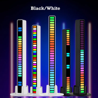 RGB Music Rhythm LED Light Bar - Rechargeable APP-Controlled, Sound-Activated Night Light for Cars & Gaming