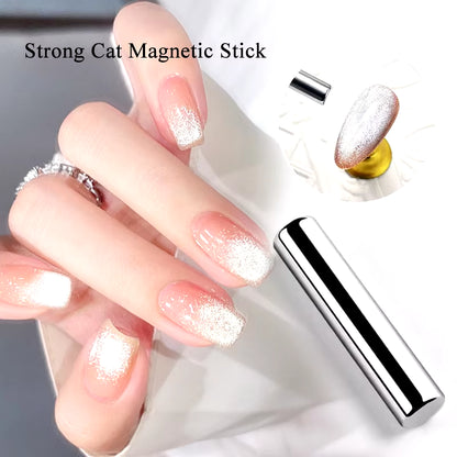 3-in-1 Platinum Rose Gold Cat Magnetic Gel Nail Polish - 7ML Moonlight Glitter UV Varnish for Stunning Semi-Permanent Manicures