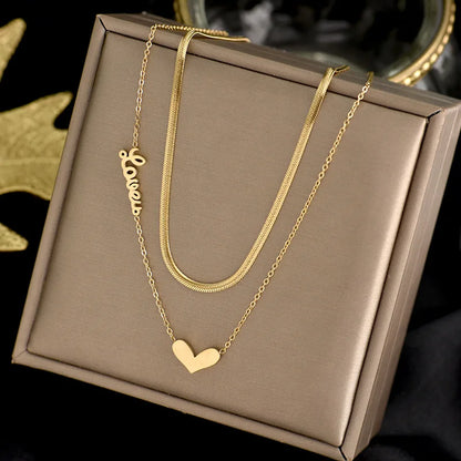 Luxury Titanium Steel Square Necklace Feeling Roman Digital Good Luck Leter Pendant Neck Chain Sexy Girl Jewelry