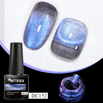 Mtssii 7ml Glitter Reflective Rubber Base Gel Polish - Laser Sparkling Semi-Permanent Soak Off UV Nail Varnish for Stunning Nail Art