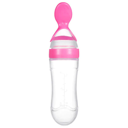 Squeezing Feeding Bottle Silicone Newborn Baby Training Rice Spoon Infant Cereal Food Supplement Feeder Safe Tableware Tools