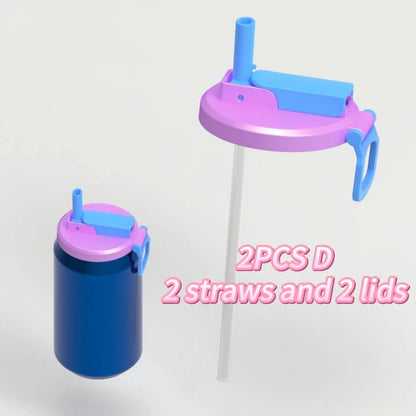 2025 Multifunctional Soda Straw Cover Leak-Proof Portable Beverage Sealing Cover & Straw Set High-Quality Recyclable Beveragelid