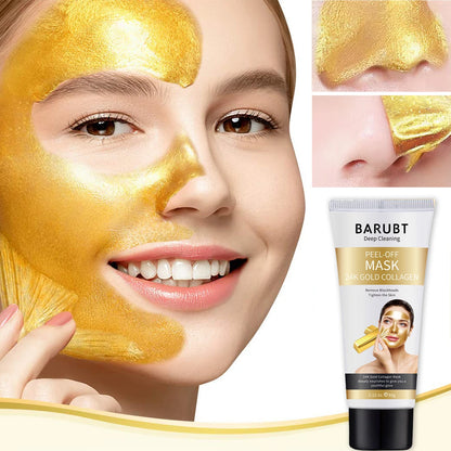 Luxury 24K Gold Foil Peel-Off Mask - 60G Deep Exfoliating Treatment for Blackhead and Acne Removal, Revealing Radiant Skin