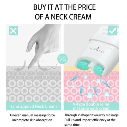 Revitalize Your Neck: Whitening & Firming Wrinkle Cream with Massage Roller for Youthful Skin
