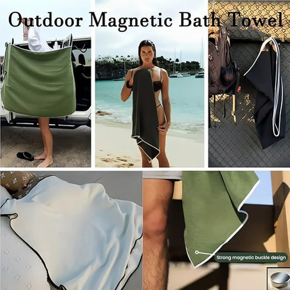 Quick-Dry Magnetic Bath Towel - Ultimate Multifunctional Beach Towel for Surfing and Changing Clothes