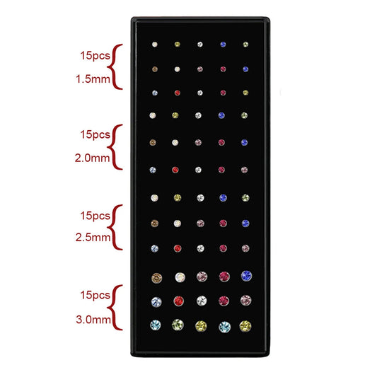 60Pcs Nose Studs for Women Men 316L Stainless Steel CZ Nose Piercing Jewelry L Shaped Nose Rings Bone Nose Ring Hoop 22G Flat Back Nose Stud 16 Gauge Nose Jewelry Ring 16 Gauge Hoop Earrings